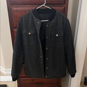 Roark Black Striped Bomber Jacket